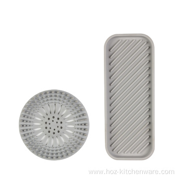 Kitchen Non-Slip Silicone Sink Strainer and Sponge Stand